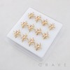 DIMENSIONAL MULTI CZ STARBURST CZ POLISH 316L SURGICAL STEEL NOSE HOOP RING BOX